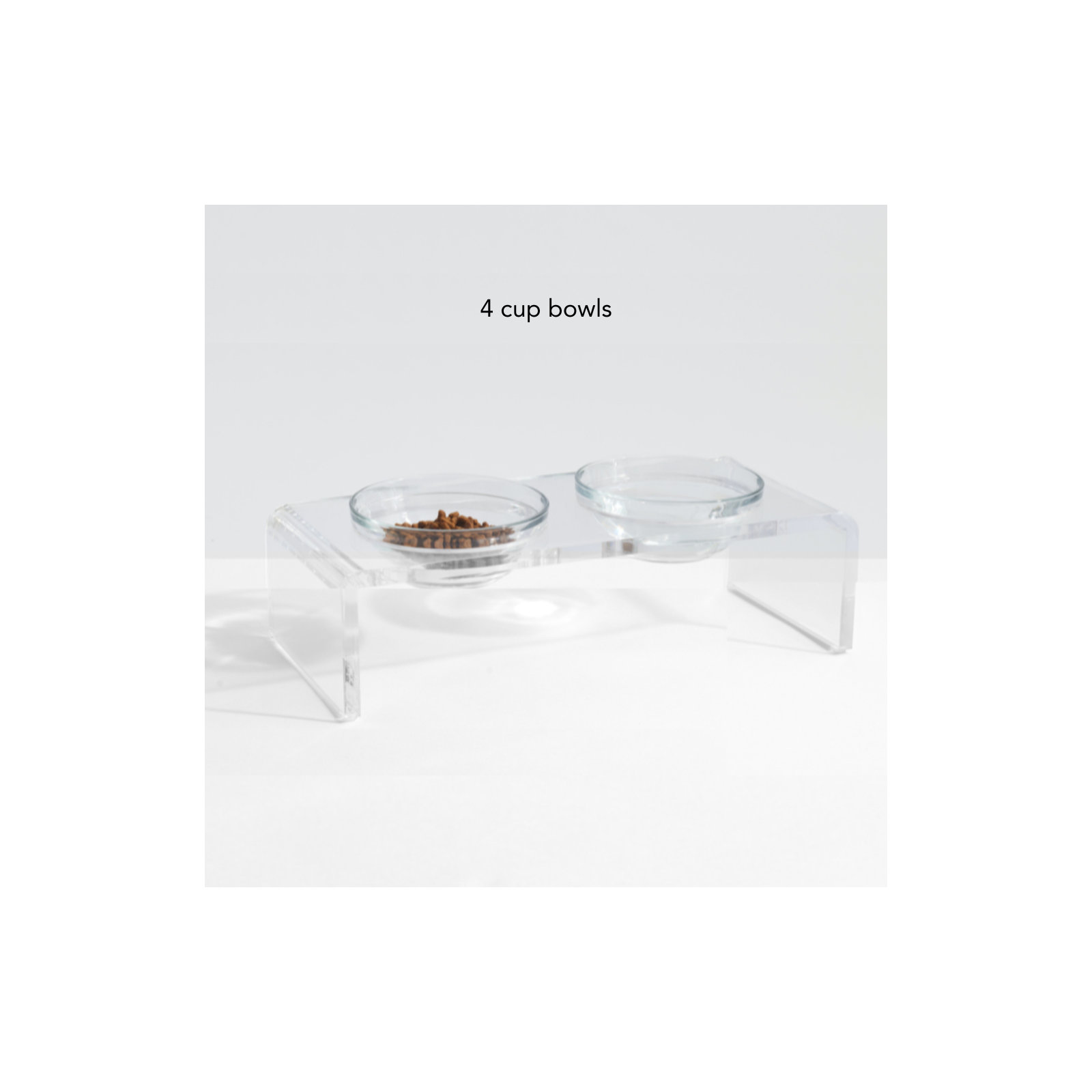 Glass Bowl Clear Elevated Feeder, 4 Cups
