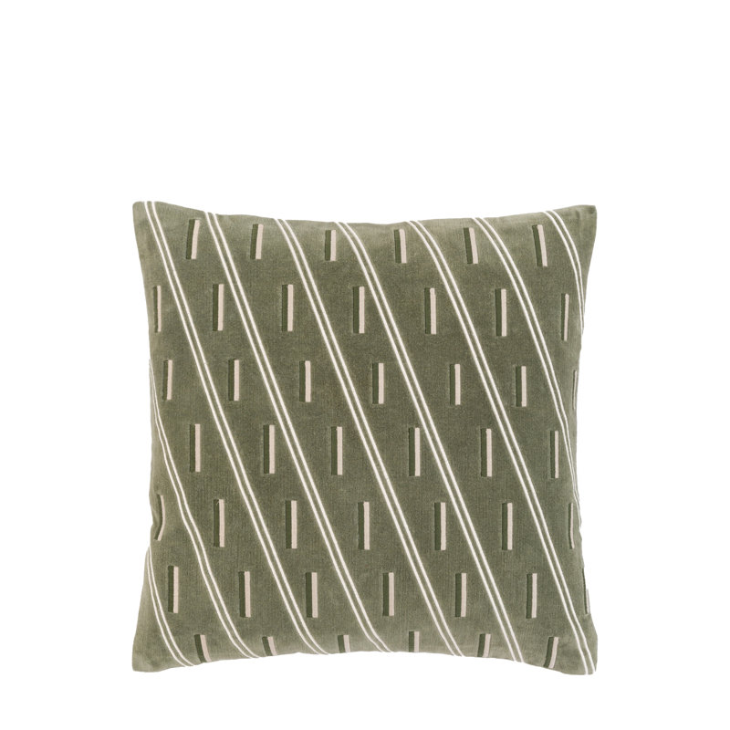 Striped Green Square Cushion