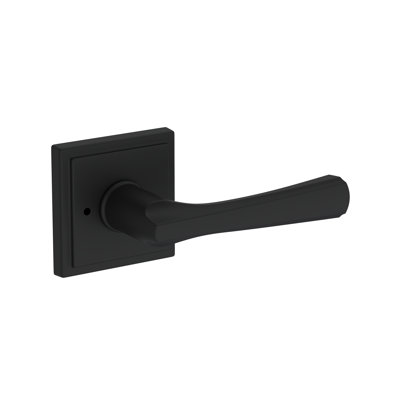 Wyndcliff Privacy Lever with Stepped Square Rose in Polished Chrome