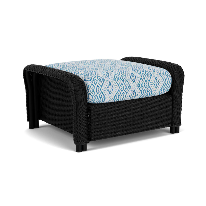 Reflections Outdoor Ottoman, White, Hickory
