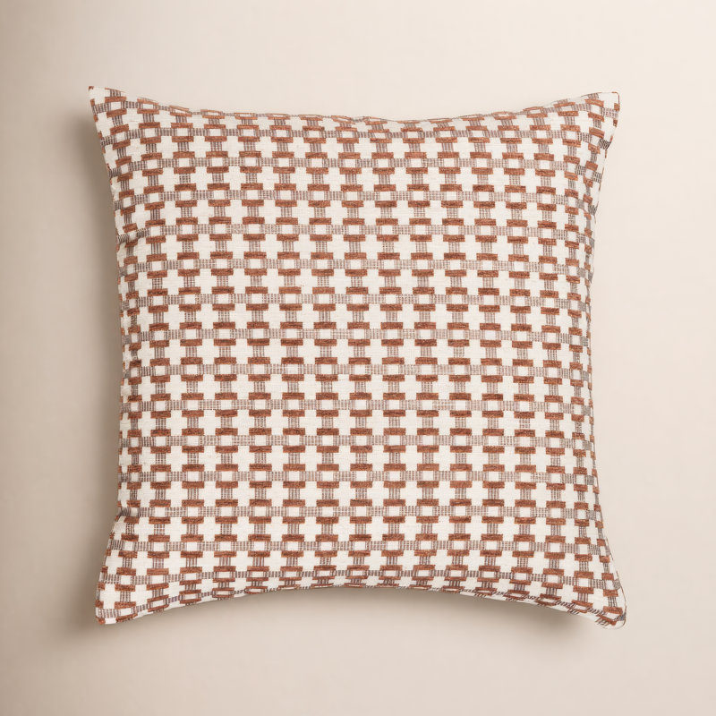 Coussin Birch Lane Stride, Géométrique mauve, Plumes, Carré 20 po