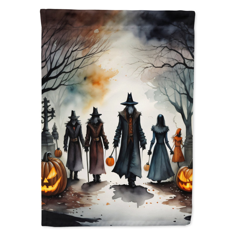 Drapeau de maison d'Halloween en polyester à double face H 40 po x l 28 po