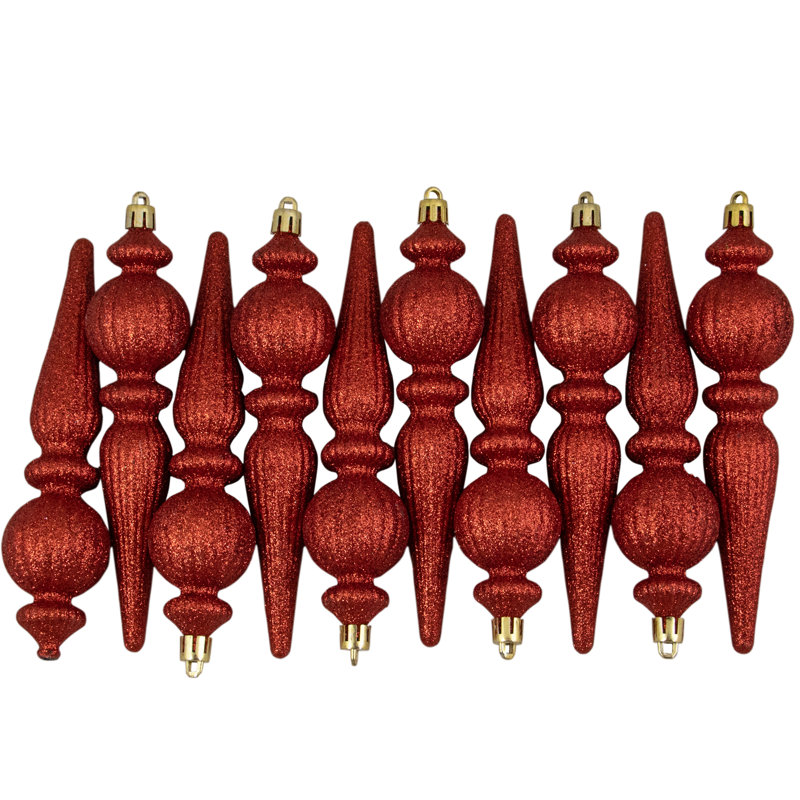 Ornements en forme de boules de Noël incassables à 75 finitions, rouge, vert et or 75ct