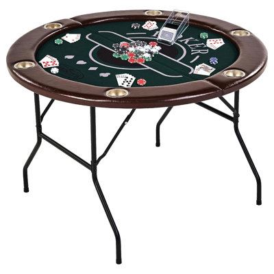 Barrington Billiards 6 Player Poker Table with Rails, Cup Holders, Chips & Cards -  Barrington Billiards Company, PK100Y22025-MPN