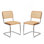 Ensemble de 2 chaises de salle à manger, chaises d'appoint latérales en rotin de velours avec pieds chromés, chaises modernes de style Mid-Century conçues par Breuer, chaises de cuisine de salle à manger rembourrées (orange - 2 pièces)