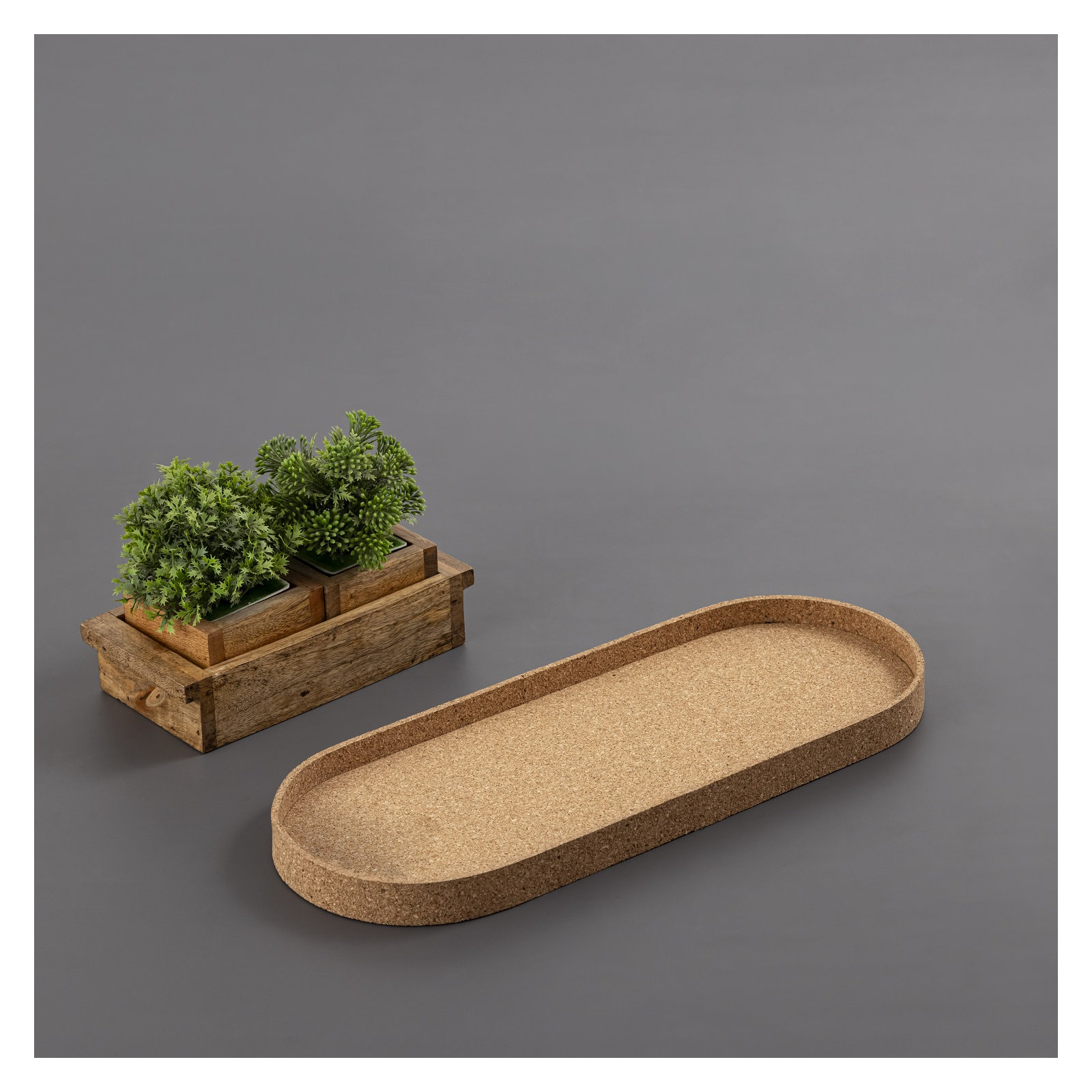 Oval Cork Tray Lg, 7"Wx16.5"Dx1.25"H