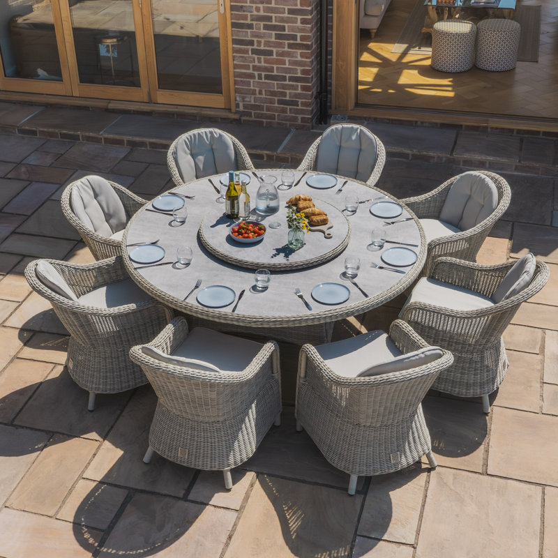 Anissah 8 - Person Patio Dining Set with Round Table
