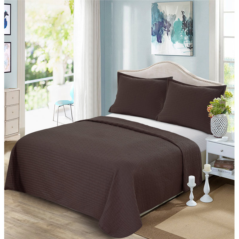 South Point Hospitality 120 GSM Luxury Microfiber Bedding, Twin Quilt, Brown