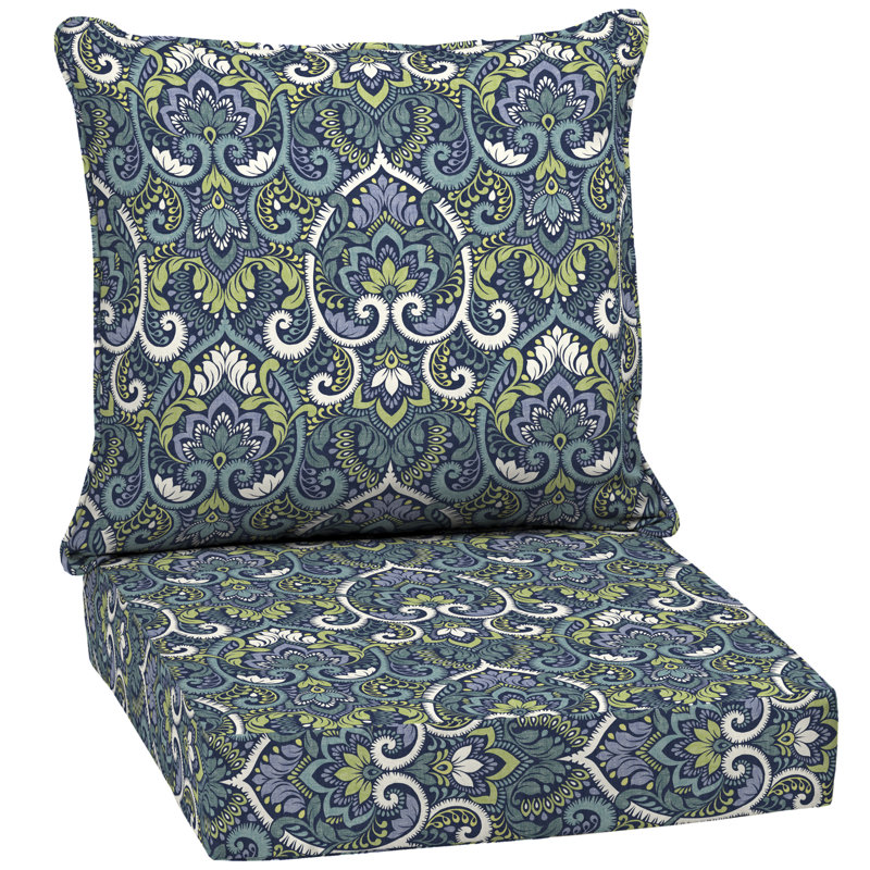 ARDEN Outdoor Lounge Chair Cushion, Black, 24" W x 46.5" D