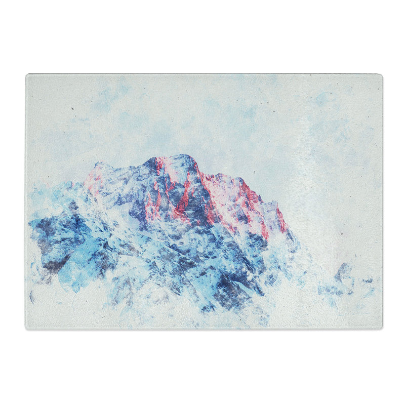Tempered Glass Mountain Peak in Russia Chopping Board, 28.5 cm x 39 cm