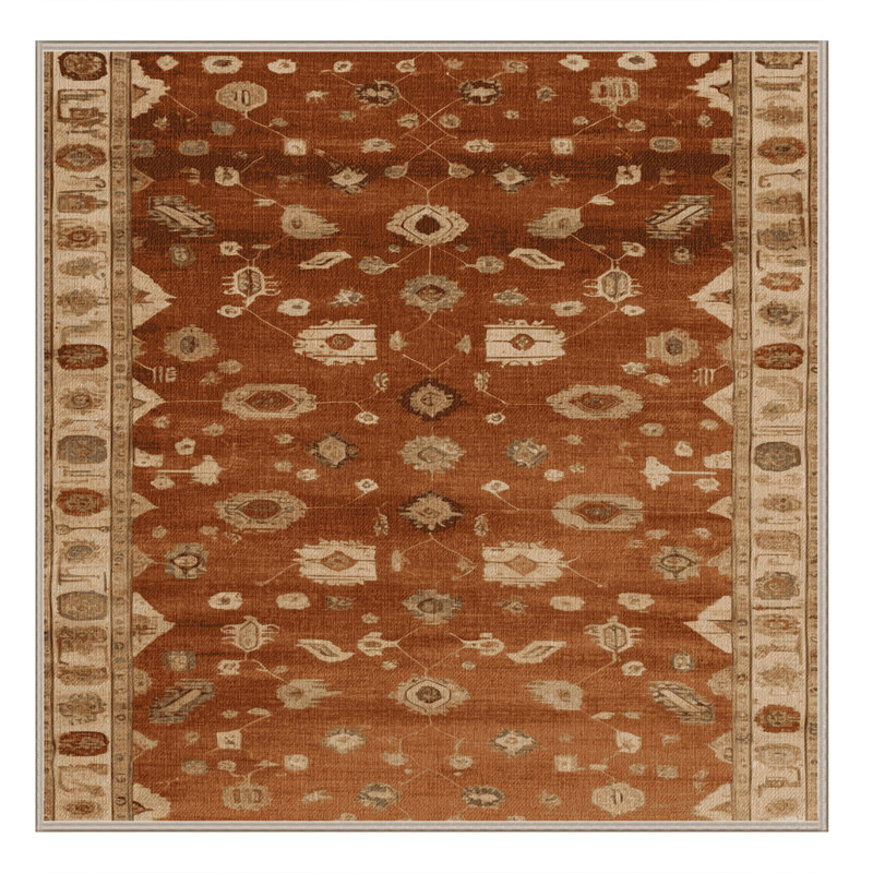 Tapis brun lavable à la machine, Carré 5 pi