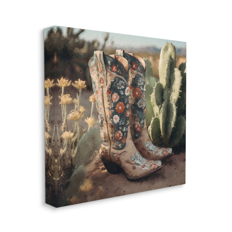 Cowboy bottes, paysage sur toile, impression, Estampe numérique Farmhouse, H 24 po x l 24 po