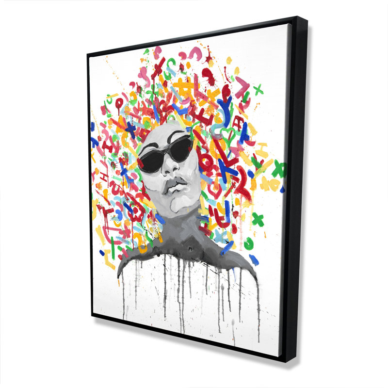 «Woman Street Art Pop - Formes figuratives», décor de toile encadrée