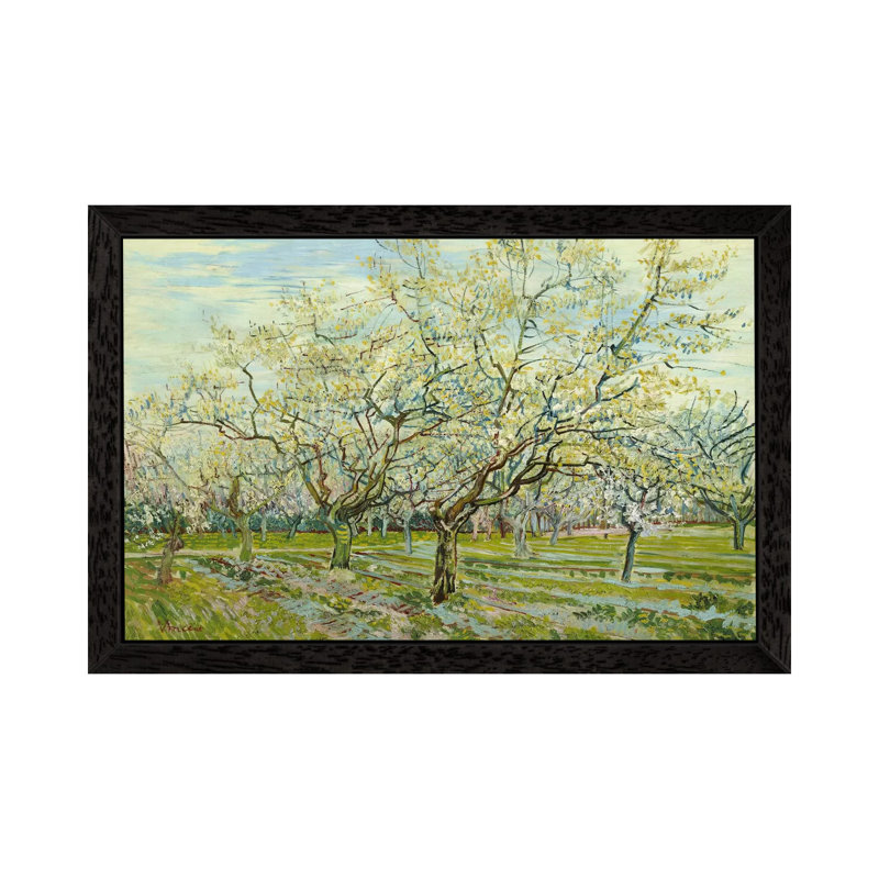 The White Orchard by Vincent Van Gogh - Painting on Canvas, 66.04 cm H x 45.72 cm W, Black Framed