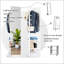 Miroir pivotant sur 360 ° avec porte-manteau et porte-manteau