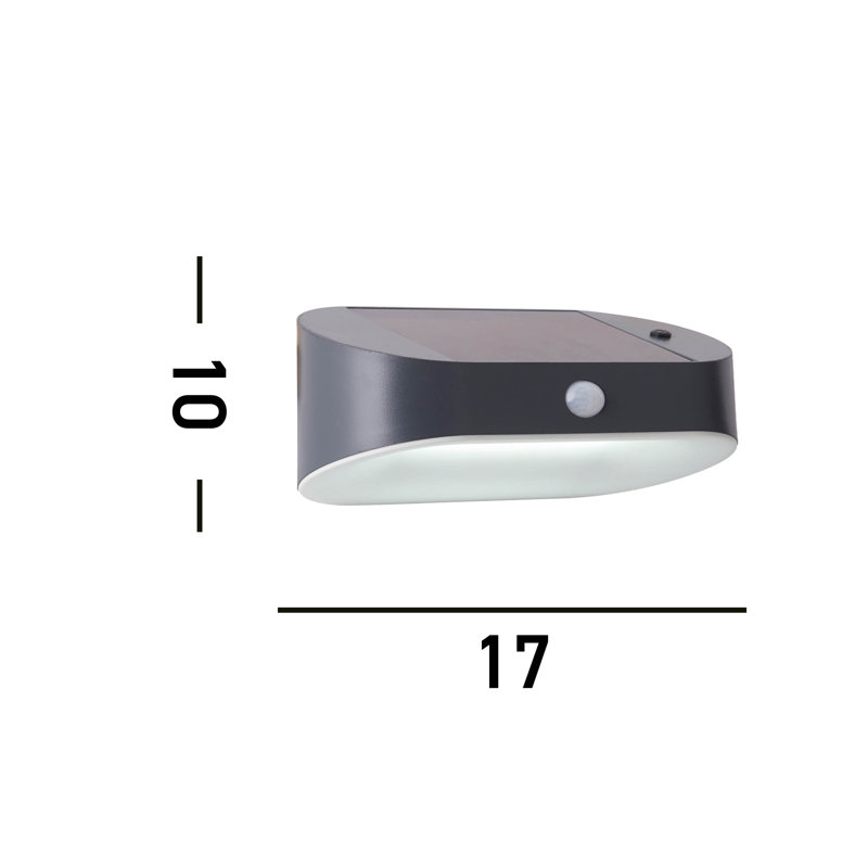Imel Black 9.5cm H Solar Powered Integrated LED Outdoor Flush Mount with Dusk to Dawn