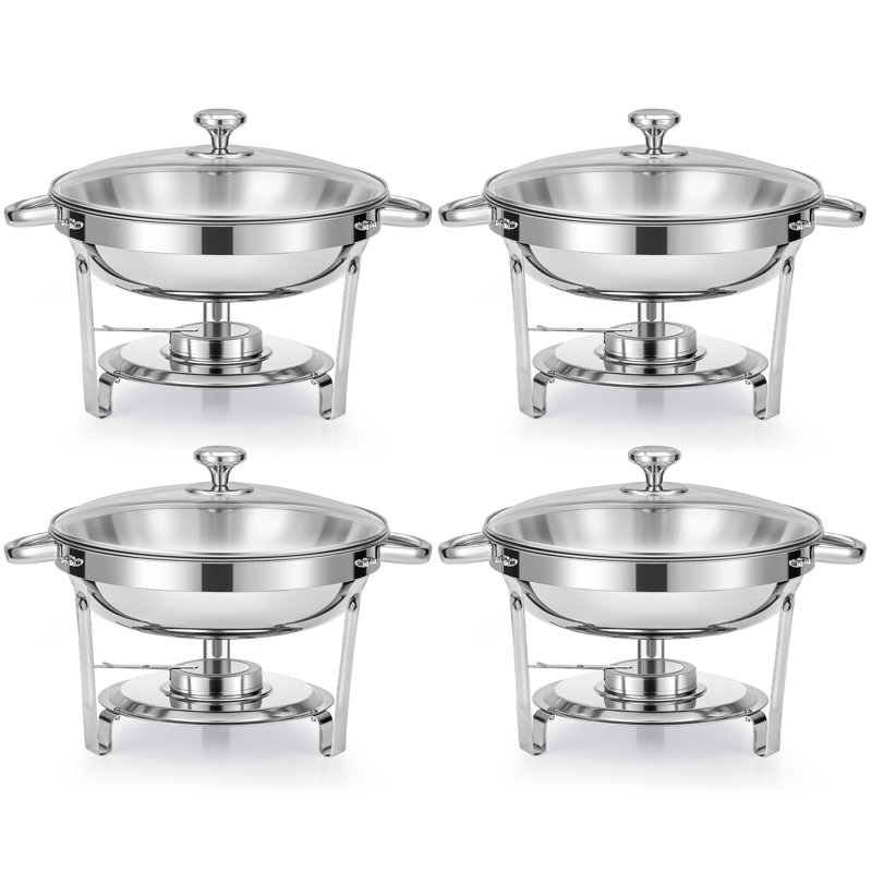 5 réchauds en acier inoxydable