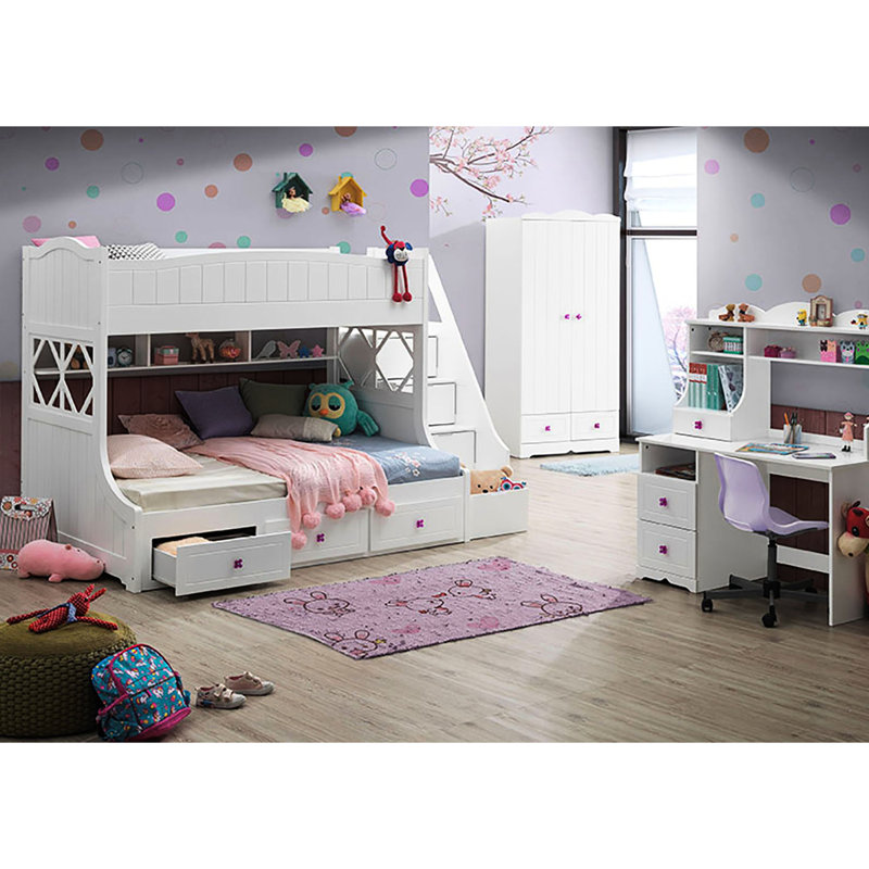 Bureau blanc Office 2 - Piètement luge pour un look moderne et un fonctionnement fluide des tâches