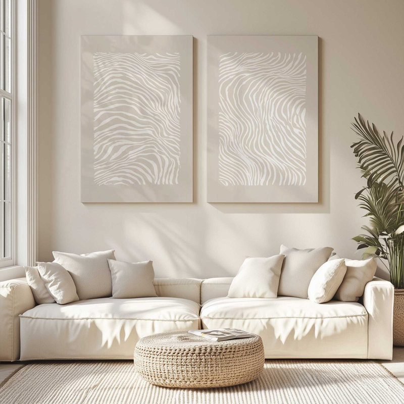 Whisper Lines Set of 2 Prints, 48" x 32", Wrapped Canvas