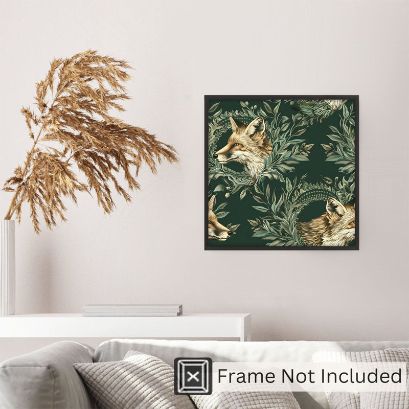 Reproduction d'art sans cadre avec animaux, motif de renard II