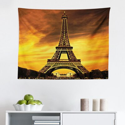 Ambesonne Eiffel Tower Tapestry, Paris Love City Monument In Dramatic Sunrise Picture Of French Landmark, Fabric Wall Hanging Decor For Bedroom Living -  East Urban Home, DC0F94A5DC0542749046B08F834DDC06