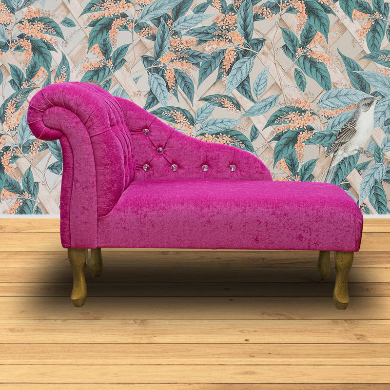 Upholstered Chaise Lounge, Pink