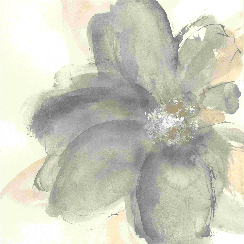 Floral gris I, H 36 po x l 36 po