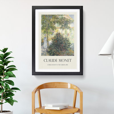 Camille in the Garden at Argenteuil by Claude Monet - Framed Print