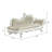 ACME Vanaheim Bench, Beige Synthetic Leather & Antique White Finish