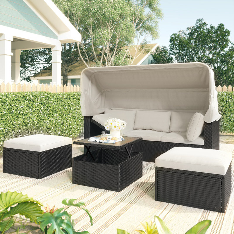 Akaia 5 - Person Patio Conversation Set with Cushions, Beige