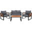 Gernulf 4-Piece Acacia Solid Wood and Steel Outdoor Seating Group-711034693