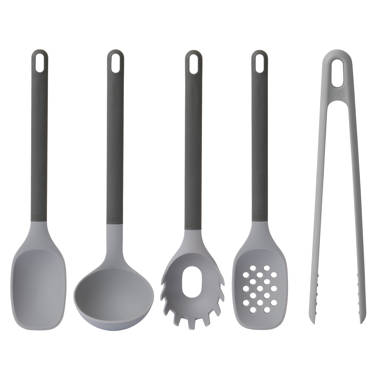 KitchenAid 6-Piece Crock with Plastic Kitchen Tool Set Black