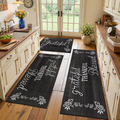 Machine Washable Non-Slip Kitchen Mat (Set of 3)