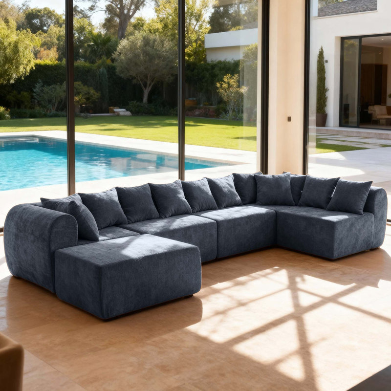 Canapé modulaire moderne avec repose-pieds et capacité accrue