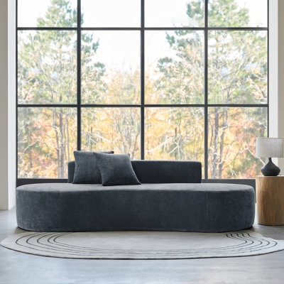 Nerio Modern 94" Compression High-Density Foam Sofa with 2 Pillows