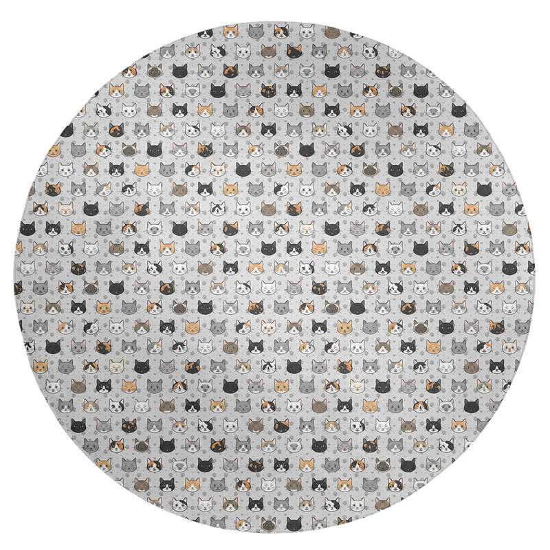 Chenille Indoor Rug, Round 5'