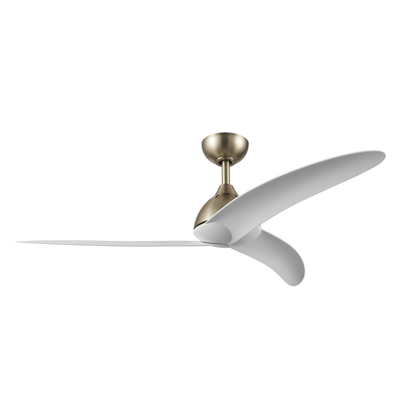Ventilateur de plafond bronze d'intérieur / extérieur à 3 pales 52 pouces avec pales en ABS blanc mat et commande murale Nirra