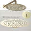 Brushed Gold Concealed Shower Mixer Set Round Twin Head Combo 2 Way Valve Taps