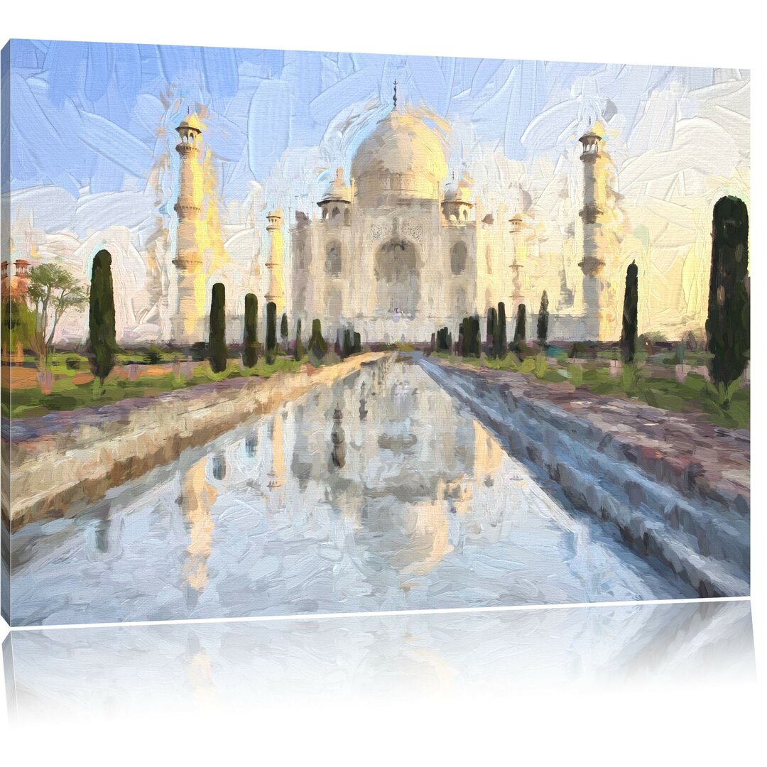 Leinwandbild Taj Mahal in Blau/Weiß