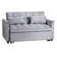 Convertible avec poches latérales, futon en velours, canapé-lit 3 en 1 gris, niveaux réglables, coussins