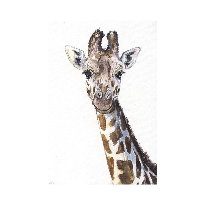 Giraffe On White by George Dyachenko - Wrapped Canvas Print, 66.04 cm H x 45.72 cm W x 1.91 cm D