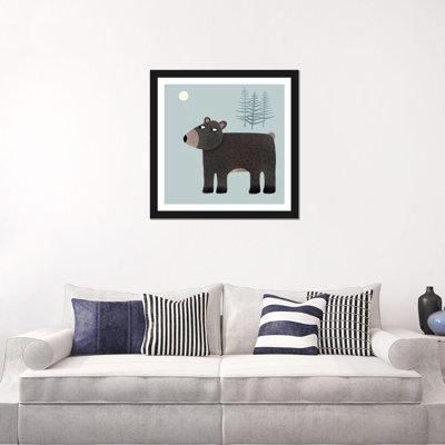 L'ours, les arbres et la lune par Nic Squirrell - reproduction