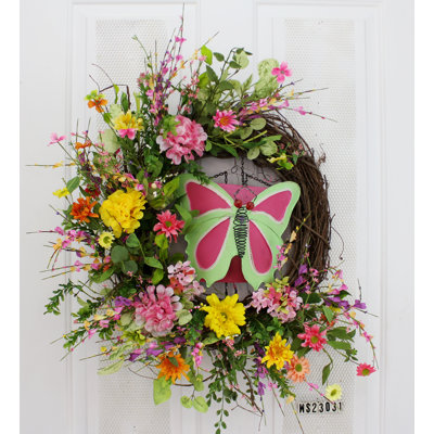 Handcrafted Faux Mixed Assortment Foam 19'' Wreath