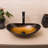 Wonline 14.17'' Tempered Glass Oval Bathroom Sink with Faucet-53644578