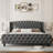 Modern King Size Bed Frame with 51'' Tall Wingback Headboard, Deep Button Tufted Soft Fabric Upholstered Bed, Noise-Free Wood Slats, No Box Spring Needed, Gray-531703748-531703751