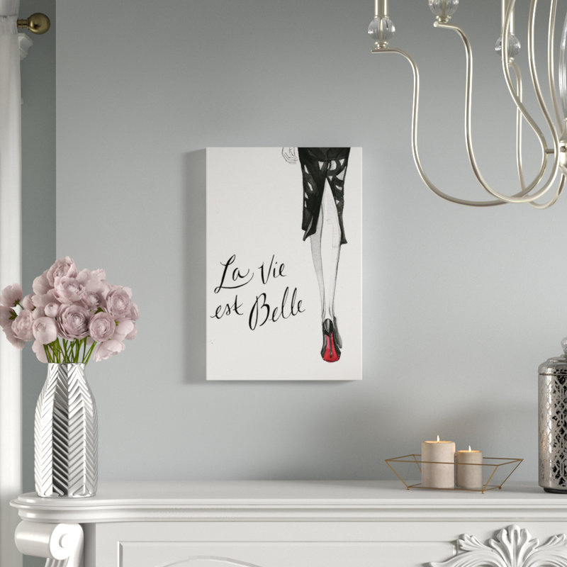 (fond rouge) reproduction d’art sur toile tendue Backview, H 26 po x l 18 po x P 1,5 po, Toile avec cadre noir, Pas de tapis