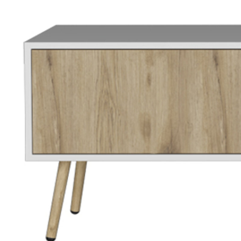  Meuble télé 71 po avec rangement blanc et beige