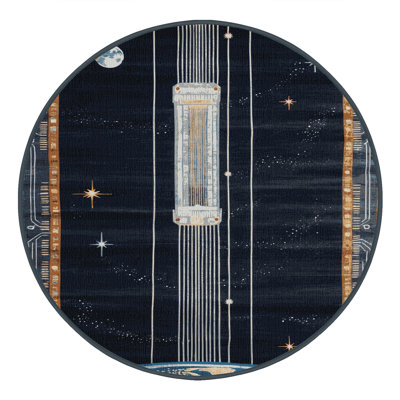 Machine Washable Space Gray Area Rug