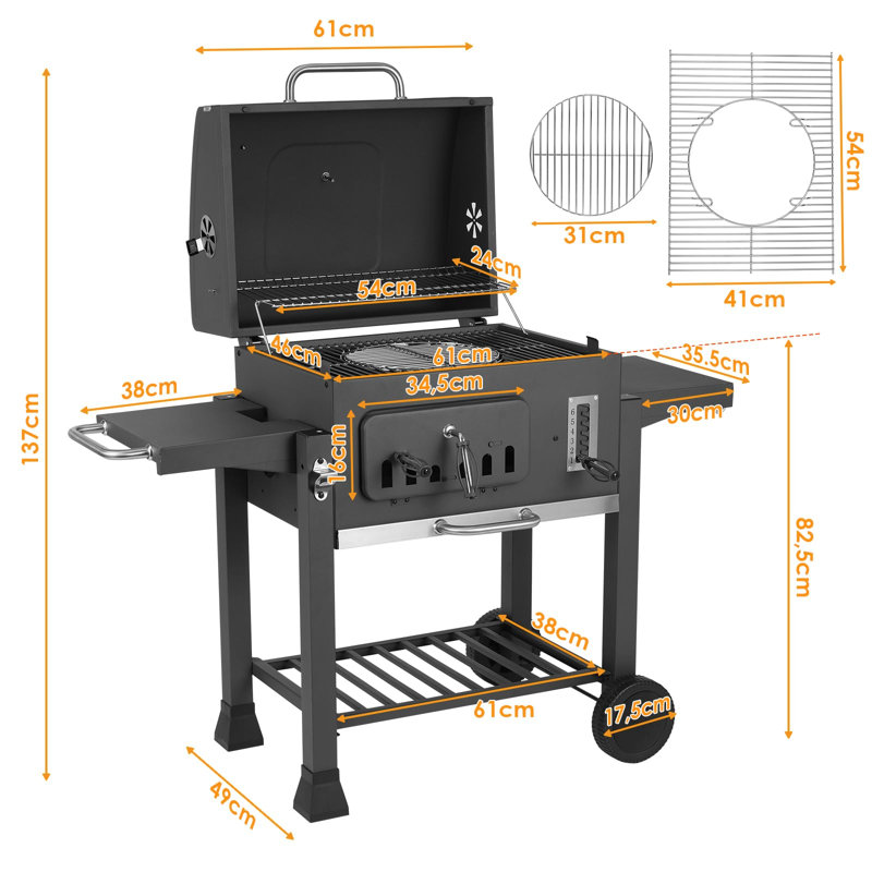LIFERUN 61cm W Charcoal Grill