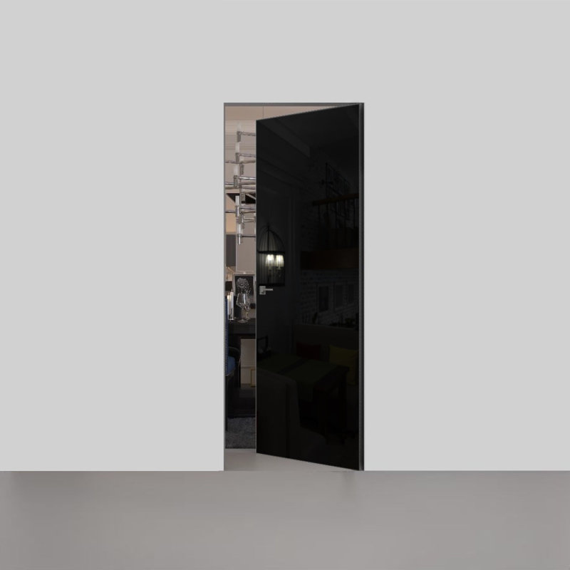 Porte cachée invisible avec poignée | Cadre Termix 0801 | Poignée verrouillable à charnières dissimulées | Portes modernes sans cadre